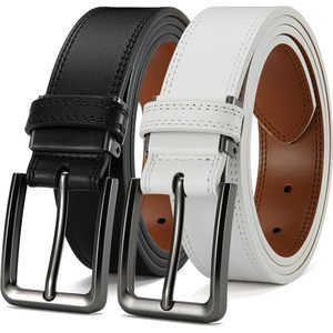 Men's Leather Belt - 1 3/8" Genuine Cowhide Dress Belt For Work, With🐳
